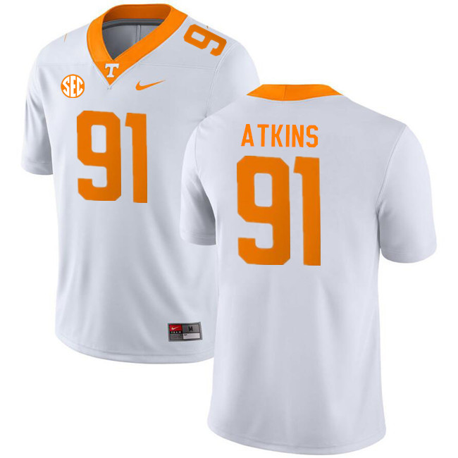 Tennessee Volunteers #91 Doug Atkins College Football Jerseys Stitched Sale-White